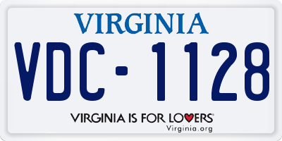 VA license plate VDC1128