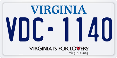 VA license plate VDC1140
