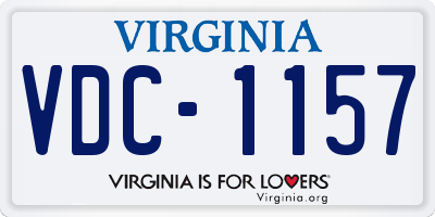 VA license plate VDC1157