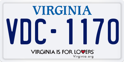 VA license plate VDC1170