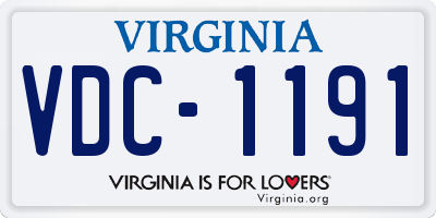 VA license plate VDC1191