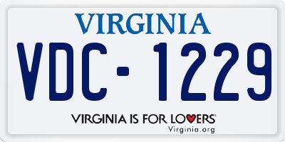 VA license plate VDC1229