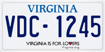 VA license plate VDC1245