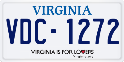 VA license plate VDC1272