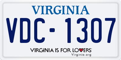 VA license plate VDC1307