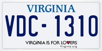 VA license plate VDC1310