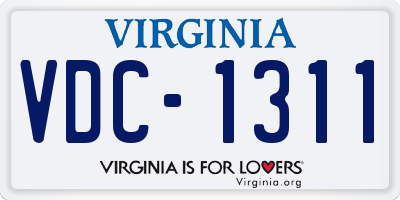 VA license plate VDC1311