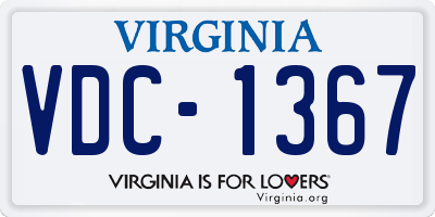 VA license plate VDC1367