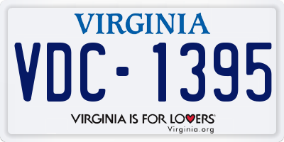 VA license plate VDC1395