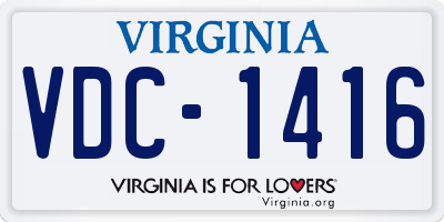 VA license plate VDC1416