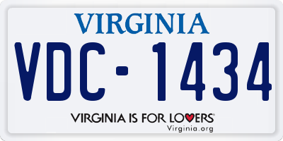 VA license plate VDC1434