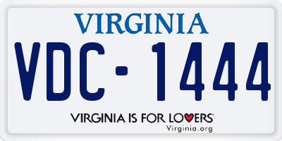 VA license plate VDC1444
