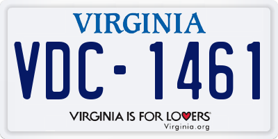 VA license plate VDC1461