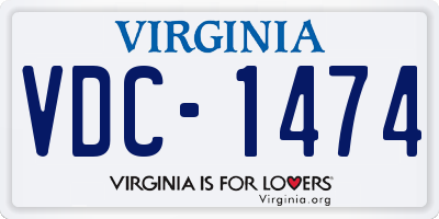 VA license plate VDC1474