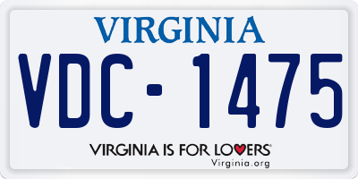 VA license plate VDC1475
