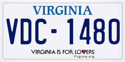 VA license plate VDC1480