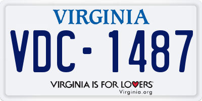 VA license plate VDC1487