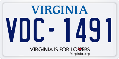 VA license plate VDC1491