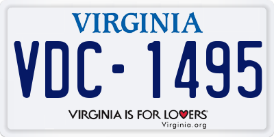 VA license plate VDC1495