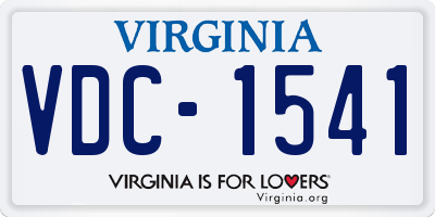 VA license plate VDC1541