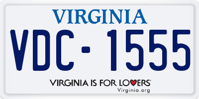 VA license plate VDC1555