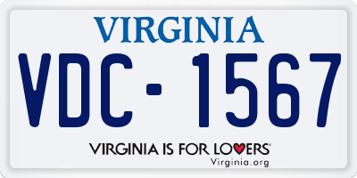 VA license plate VDC1567