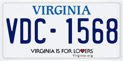 VA license plate VDC1568