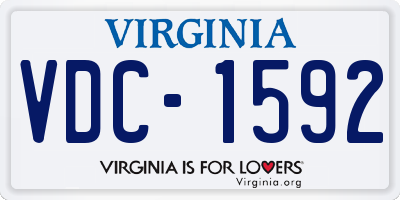 VA license plate VDC1592