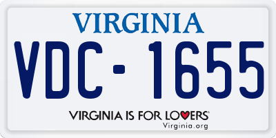 VA license plate VDC1655