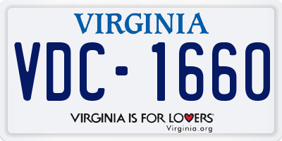 VA license plate VDC1660