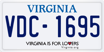 VA license plate VDC1695