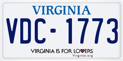 VA license plate VDC1773