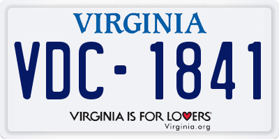 VA license plate VDC1841