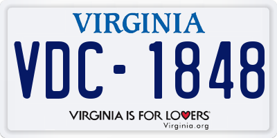 VA license plate VDC1848