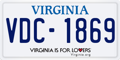 VA license plate VDC1869