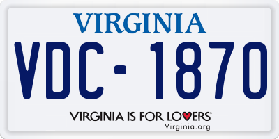 VA license plate VDC1870