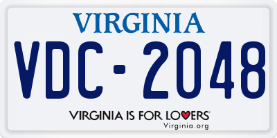 VA license plate VDC2048