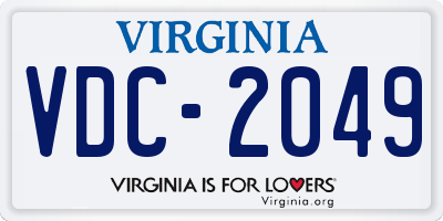 VA license plate VDC2049