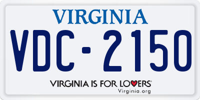 VA license plate VDC2150