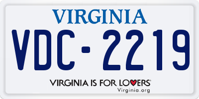 VA license plate VDC2219