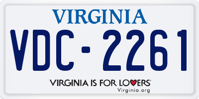VA license plate VDC2261