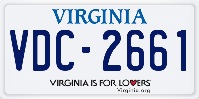 VA license plate VDC2661