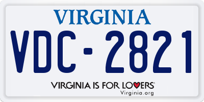 VA license plate VDC2821