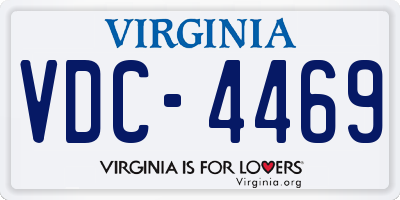 VA license plate VDC4469