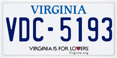VA license plate VDC5193