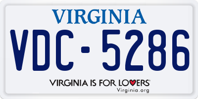 VA license plate VDC5286
