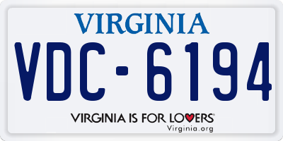 VA license plate VDC6194