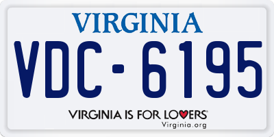 VA license plate VDC6195