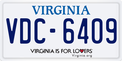 VA license plate VDC6409
