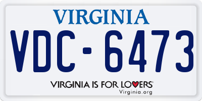 VA license plate VDC6473